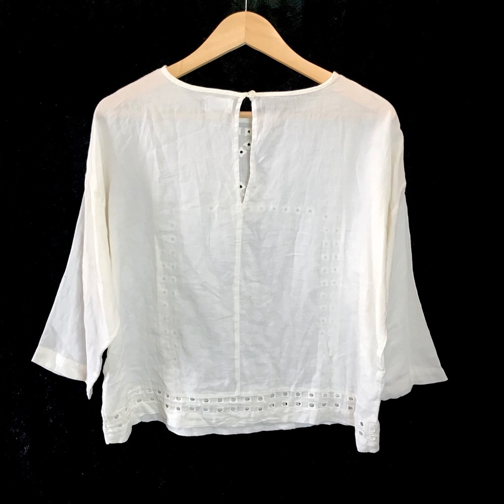 NWT Old Navy square embroidered cotton 3/4 sleeve - Picture 5 of 8
